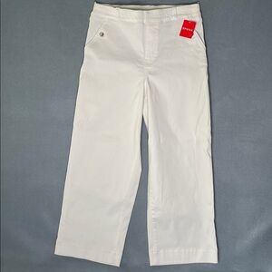 SPANX Stretch Twill Cropped Wide Leg Pants in White. women’s sz L